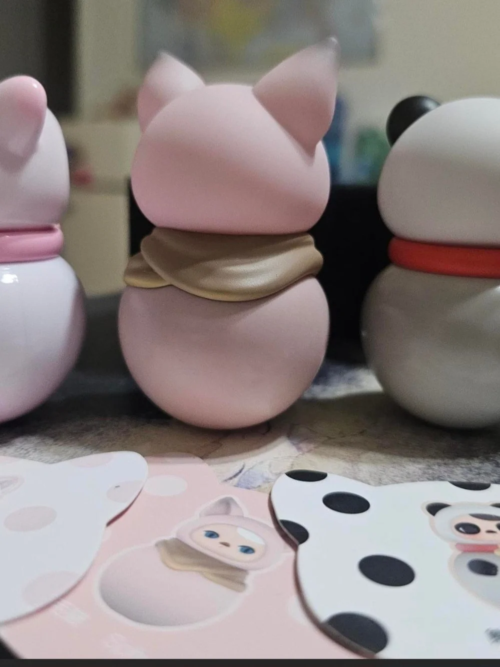 Pink Small Pets Figurine Plush-Style Decorative Toy